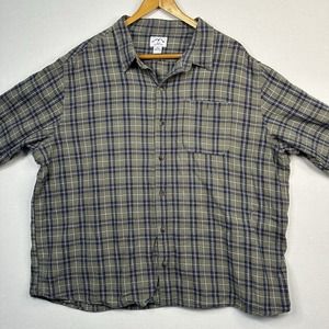 Blue Mountain Men's 4XL Green‎ Plaid Long Sleeve Shirt